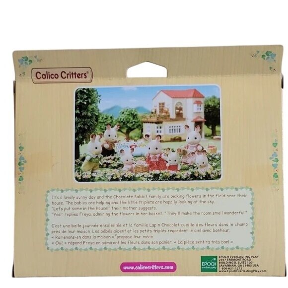 Calico Critters Chocolate Rabbit Family Figures Set New No Box - Picture 2 of 13